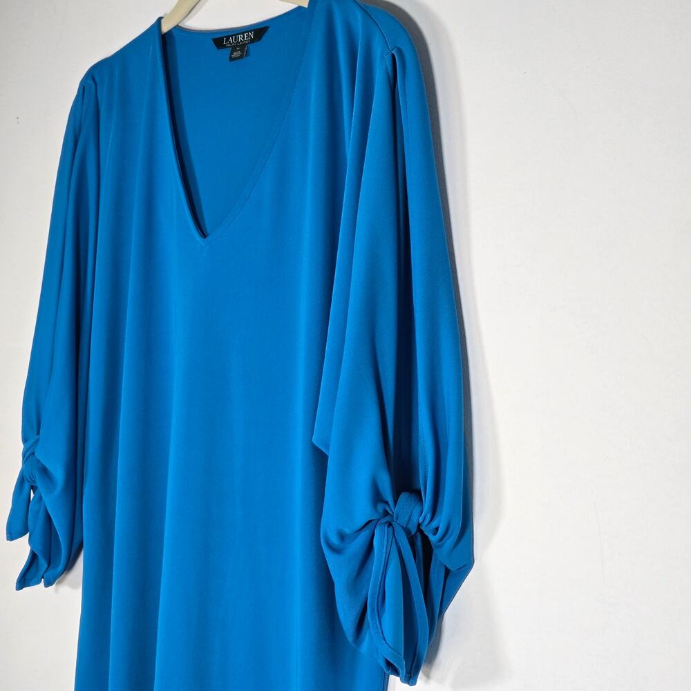 European Summer Blue Ralph Lauren V Neck Dress Size M - Picture 5 of 7